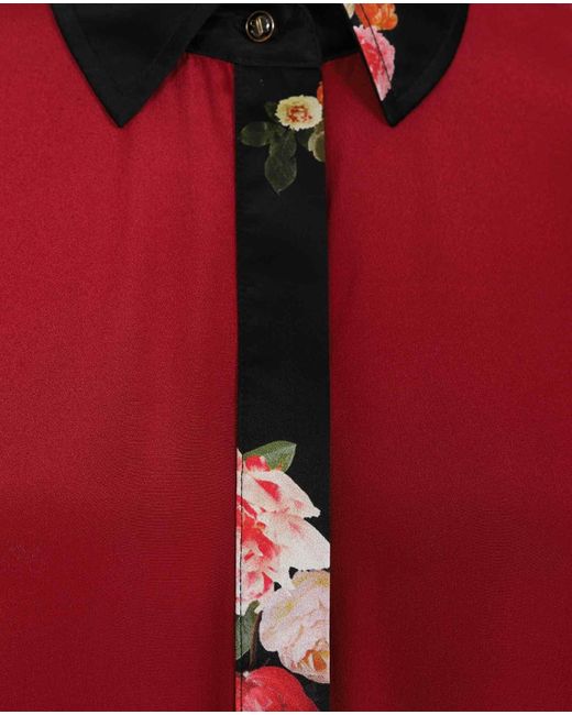 Sophie Cameron Davies Red Burgundy Classic Silk Shirt