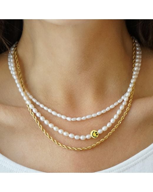 Smilla Brav Metallic The Smiley Pearl Necklace