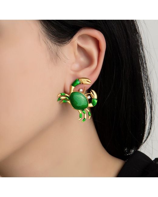 Milou Jewelry Green Crab Earrings