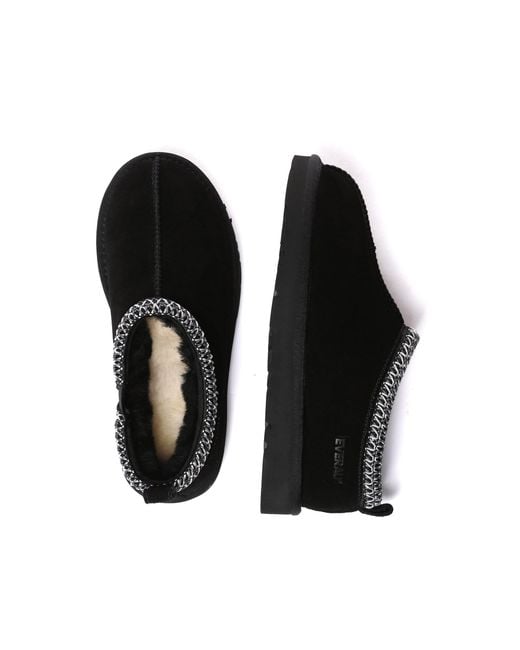 EverAu Australia Black Wigeon Leather Slippers
