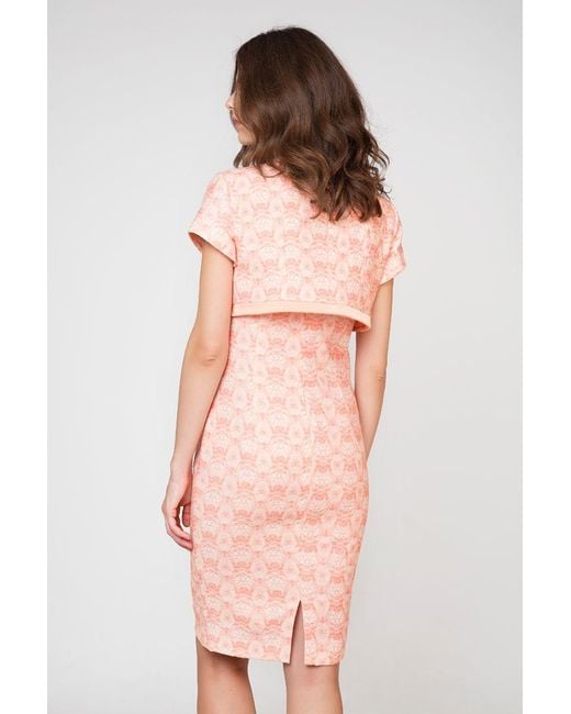 Conquista Orange Short Sleeve Print Bolero By Fashion