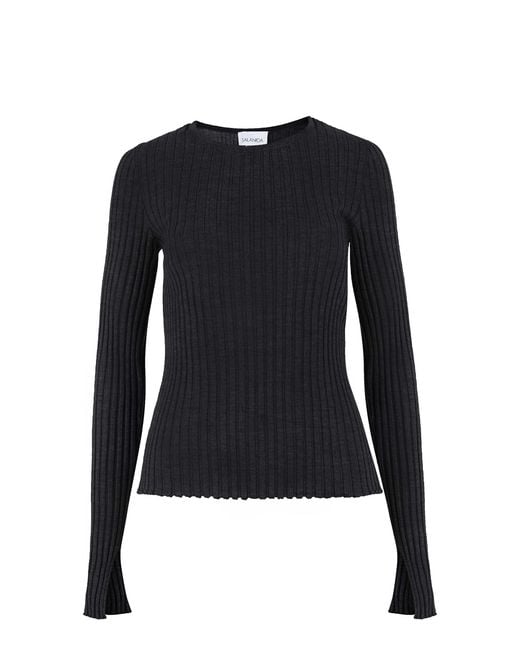 SALANIDA Black Brera 100% Merino Long-Sleeve Top