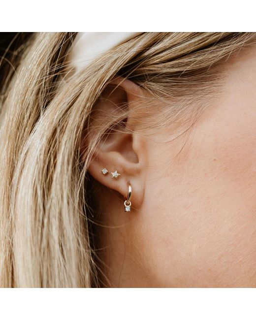 Zohreh Metallic Mini Diamond Stud 9K