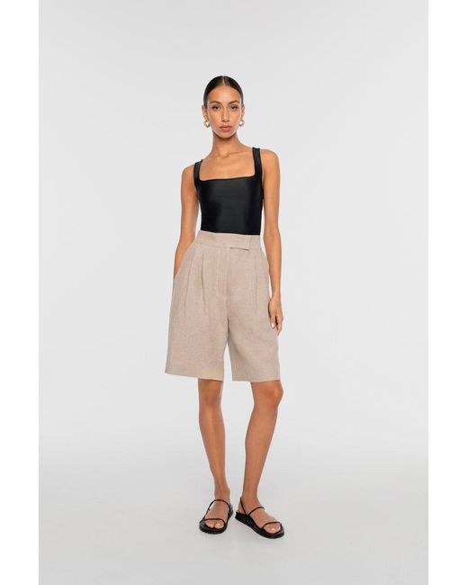 Dāl the Label Neutrals Linen Wide Suit Shorts Natural