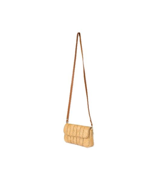 Springmoonatelier Metallic Neutrals Cream Raffia Medium Strappy Bag