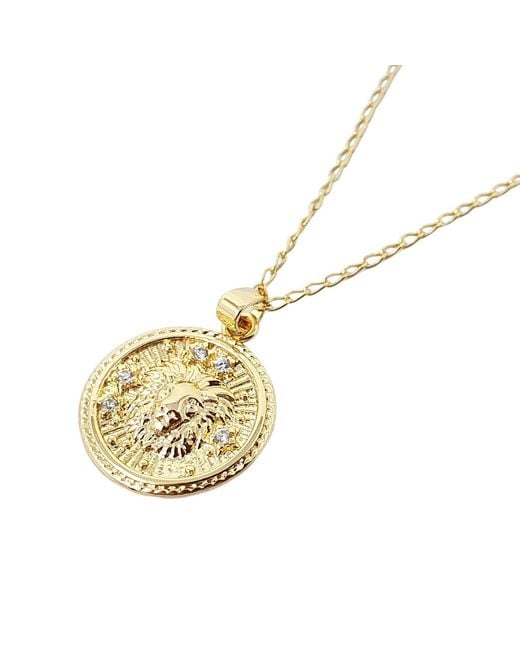 Harfi Metallic Leo Plated Zodiac Astrology Pendant Charm Necklace
