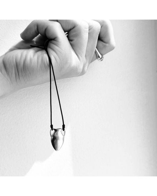 Pearl Code Black Artisanal Wish Jug Mini Pendant With Adjustable Cord