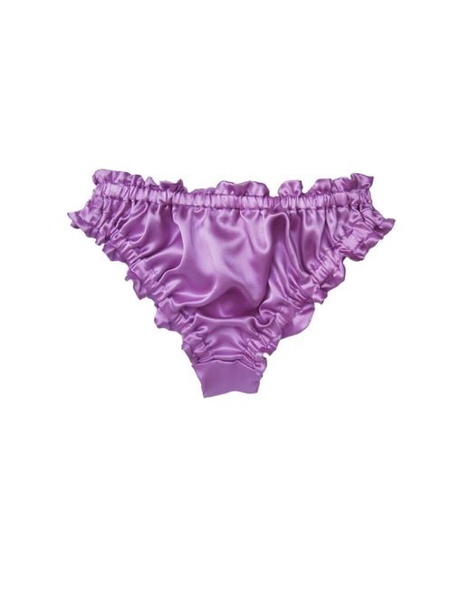 CREASE Purple Scalloped Silk Briefs