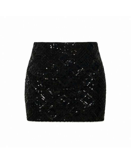 International Appeal Black Sequin Mini Skirt
