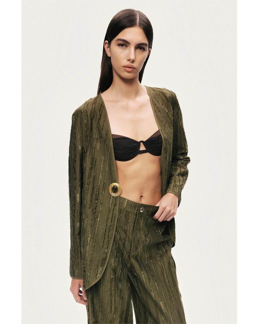 Nocturne Green Neutrals Textured Tailored Jacket