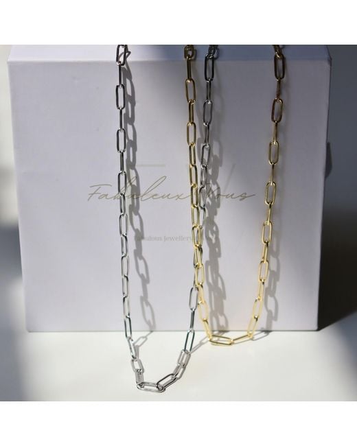 FV Jewellery Metallic Steel Me Paperclip Chain