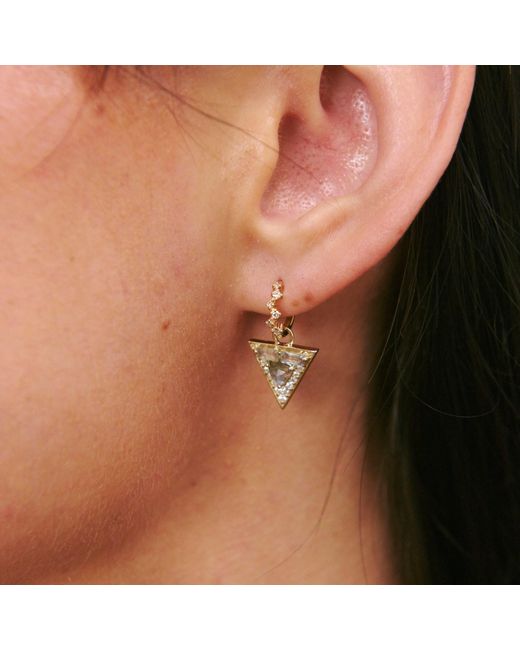 Zohreh White Limited Edition Diamond & Labradorite Triangle Earring Charm 9K