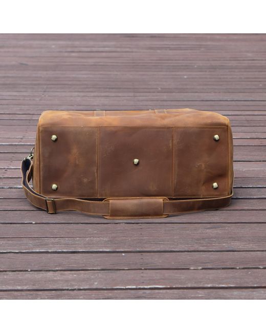 Touri Brown Genuine Leather Duffel for men