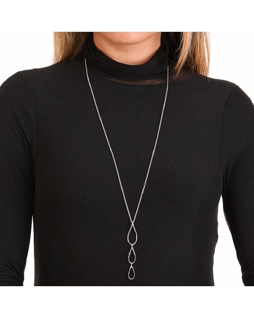 Lucy Quartermaine Metallic Solid Sterling Tri Petal Long Pendant
