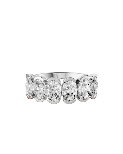 Aya Fine Jewelry White Elegant Oval Lab Diamond Wedding Band 2.57 Cwt