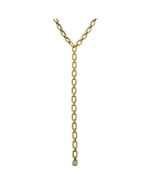 Loni Paul Jewelry Metallic Chunky Lariat With Crystal Pendant