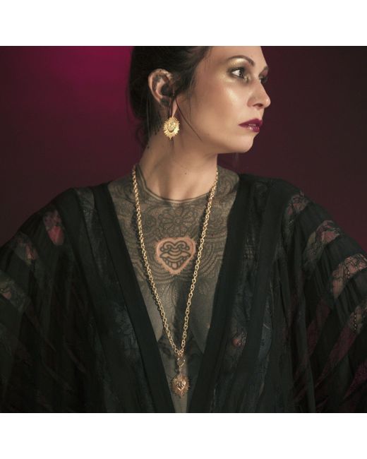 IN CAUDA VENENUM Metallic Tejas Necklace