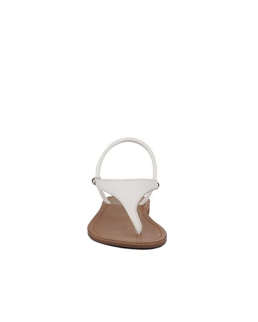Rag & Co White Madeline Flat Thong Sandals By Rag & Co