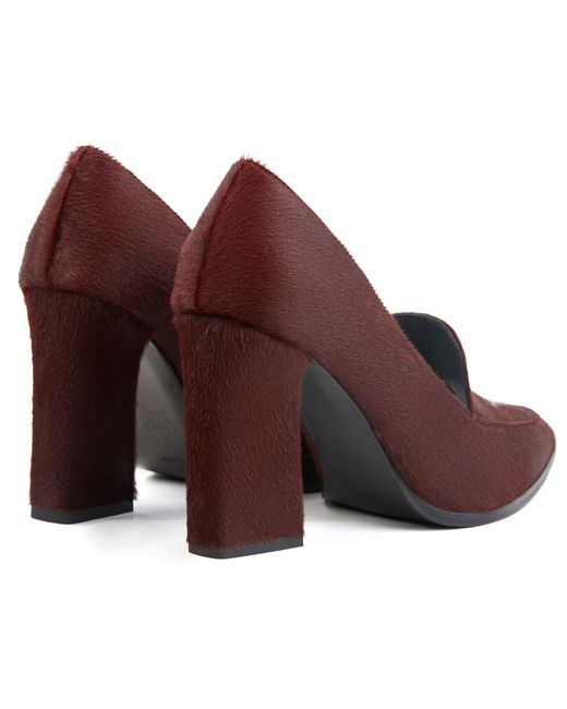 Rosamund Muir London Brown Maria Burgundy Calf Hair & Star Loafers