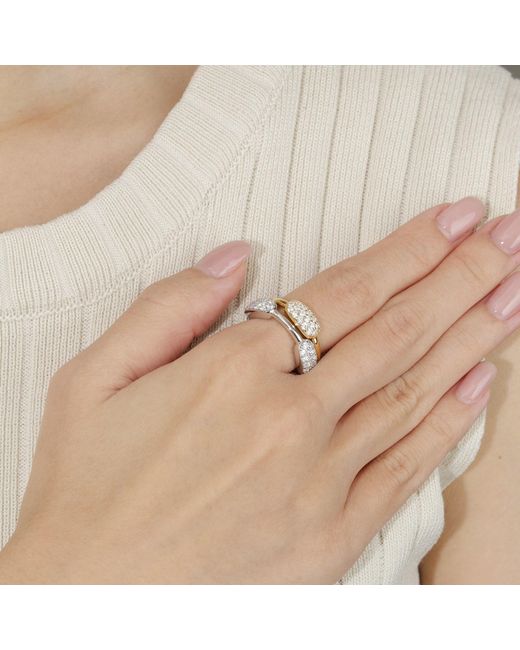Arte Madrid Metallic Toggle Pavé Pillow Dome Ring