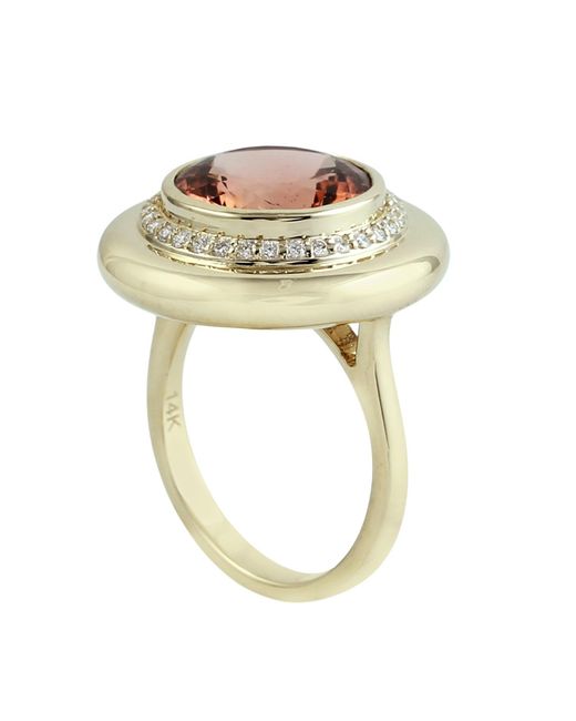 Artisan Metallic 14K Tourmaline & Diamond Halo Ring