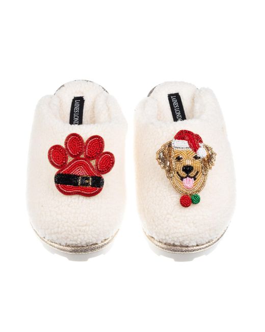 Laines London Women's Red Neutrals Teddy Closed Toe Slippers With