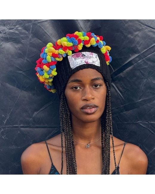 Miro Misljen Black Bubble Knit Halo Crown