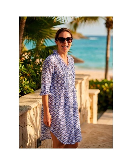 At Last Blue Annabel Cotton Tunic