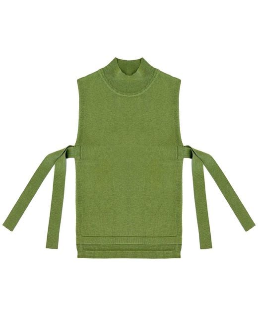 Zenzee Green Silk Cashmere Pleated Skirt