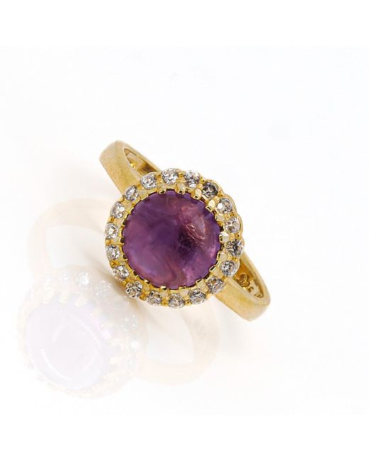 Ebru Jewelry Pink Diamond Amethyst Gemstone Ring
