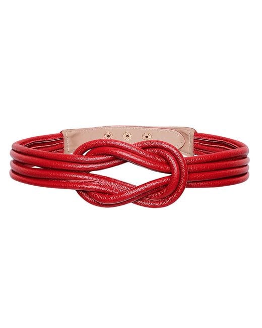 BeltBe Red Knot Leather Belt