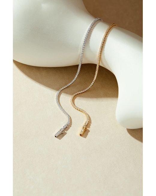 Vanhi Metallic Alba Tennis Necklace