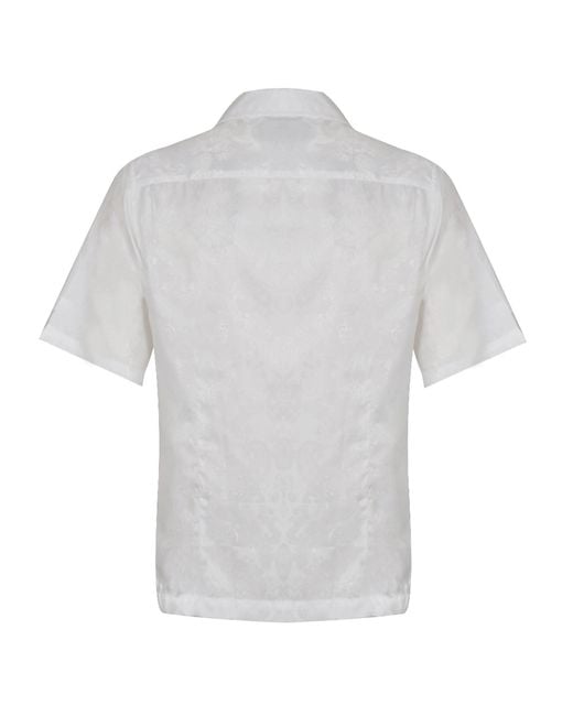 DAVID WEJ Gray Washington Cuban Collar Paisley Shirt for men