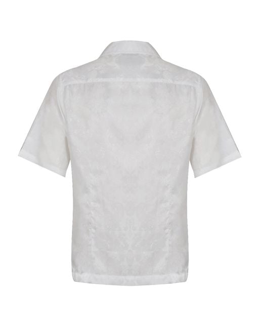 DAVID WEJ Gray Washington Cuban Collar Paisley Shirt for men