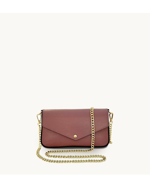 Apatchy London Purple The Munro Antique Rose Leather Shoulder Bag