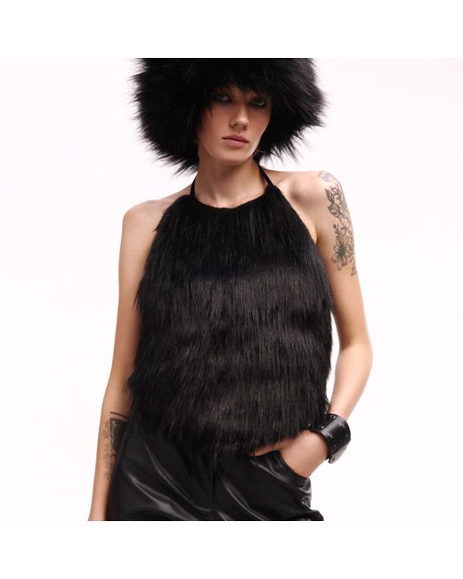 Serotoninn Black Faux Fur Top