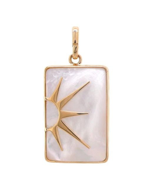 Artisan Natural 18K Shell Diamond Sunburst Pendant