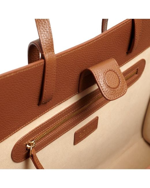Saonara Brand Brown Shopping Bag Chestnut Leather