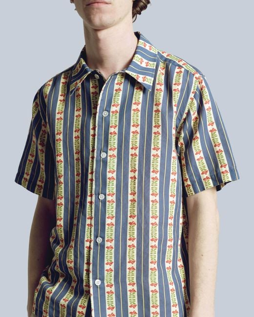 Far Afield Blue Busey Bay Stripe Shirt for men