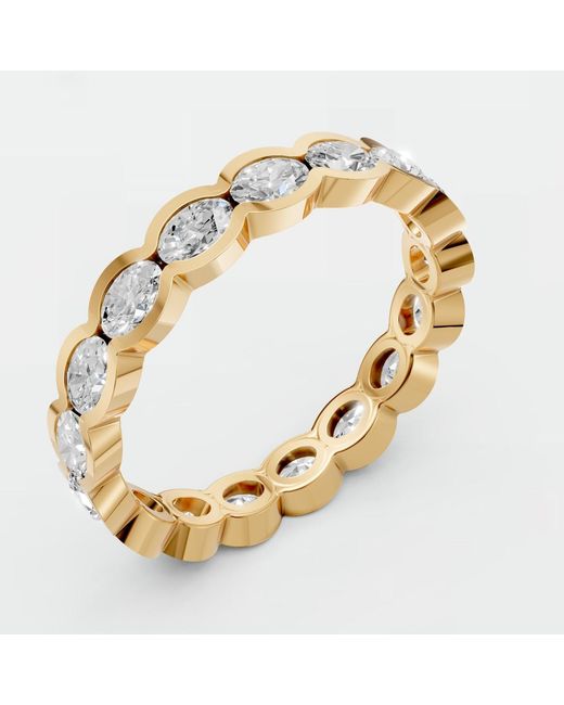 Aya Fine Jewelry Metallic Oval Lab Diamond Eternity Ring 1.88 Ctw Full Eternity Wedding Band