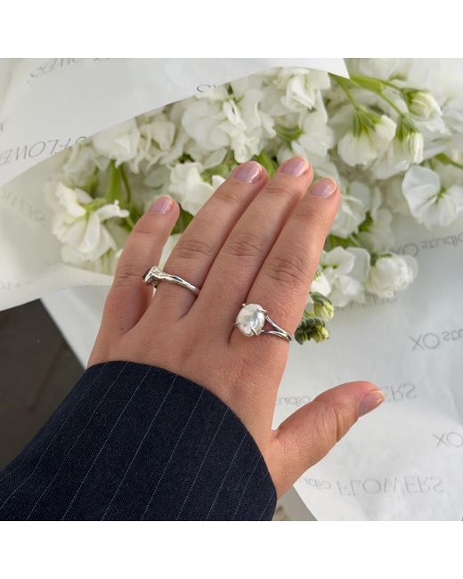 Pearl Code White Keshi Pearl Ring – Statement Ring