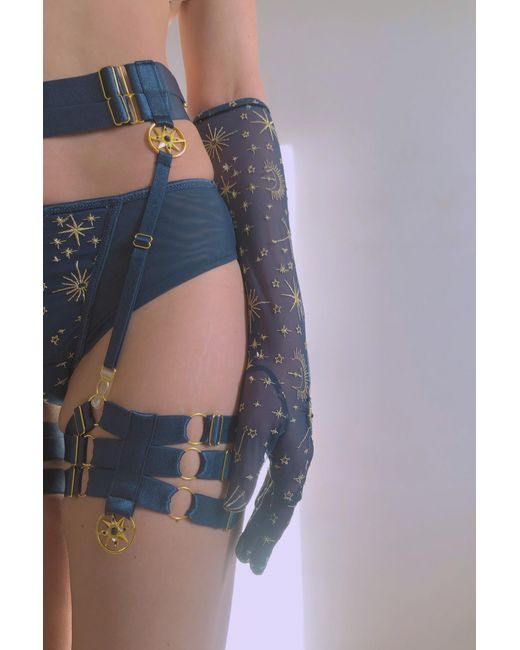 Empress Mimi Blue Celeste Thigh Garters