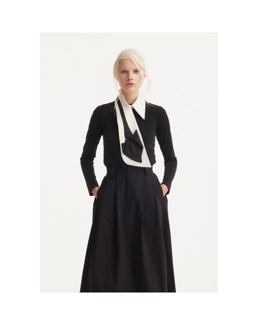 Julia Allert Black Detachable Shirt Collar With Sculptural Tie