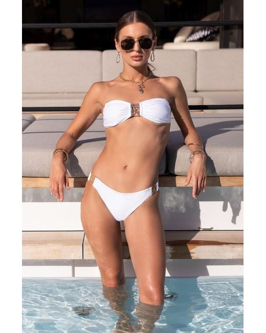 Leyla Maya Ltd White Kate Bandeau Bikini Set