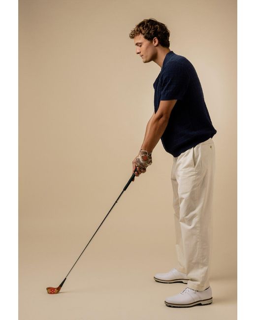 FELLA SWIM Blue Lionel Knitted Polo for men