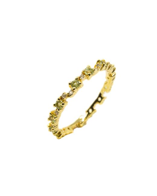 NASI SILVER Metallic Nobody's Perfect Eternity Ring- Peridot & Topaz