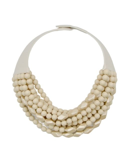 Fairchild Baldwin Metallic Neutrals Marbella Oval Ivory Necklace