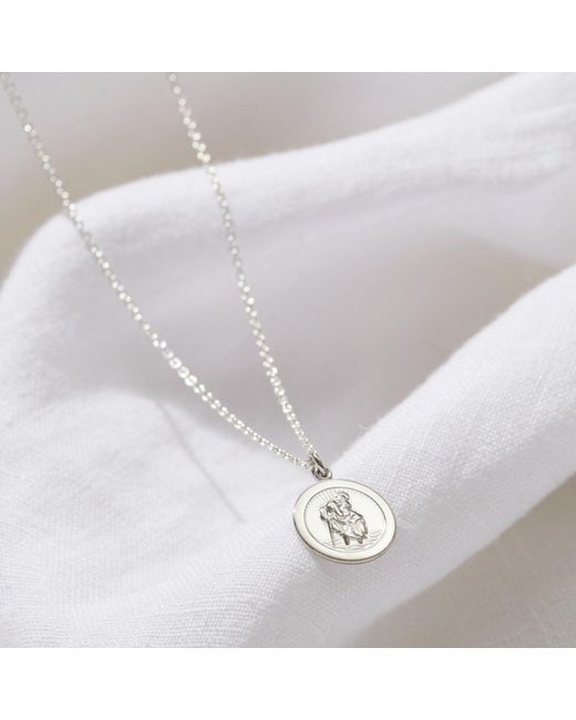 Posh Totty Designs Metallic Mini Sterling St Christopher Necklace for men