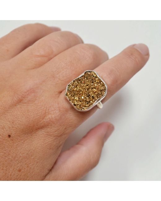 Glamrocks Jewelry Metallic Druzy Ring