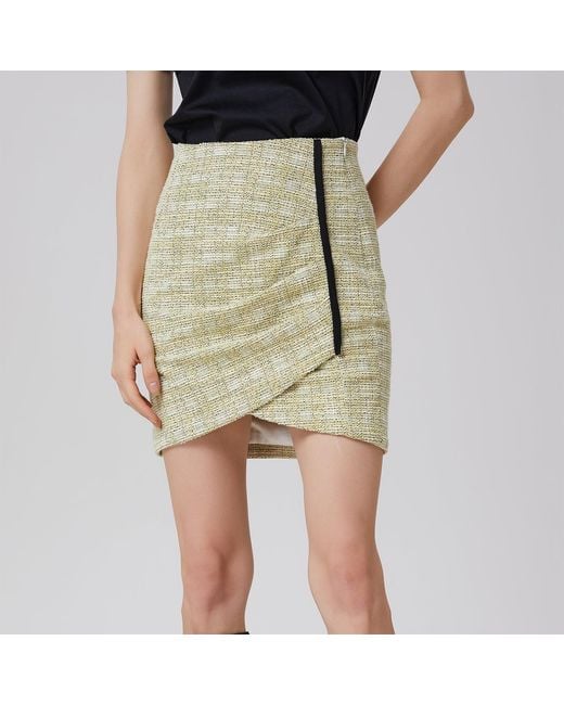 Smart and Joy Green Short Skirt With Side Drape And Bias